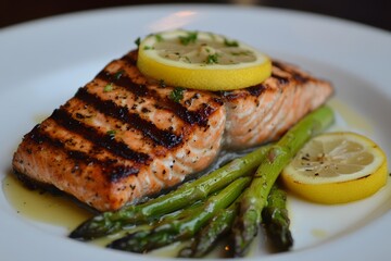 Grilled Salmon with Lemon & Asparagus