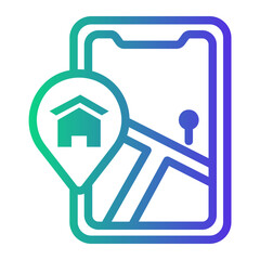 gps Line Gradient Icon