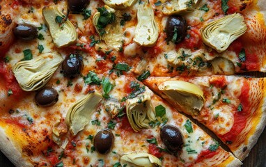 Delicious Artichoke and Olive Pizza: A Gourmet Culinary Delight