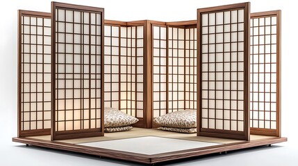 Japanese room with shoji screens traditional design tranquil space
