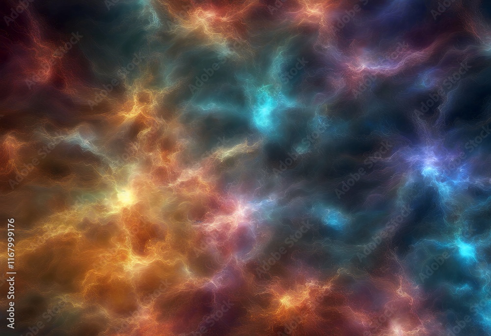 Wall mural digital nebula art background texture fantasy fractal abstract 3d colorful rendering