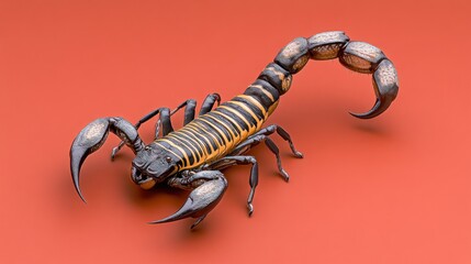 A detailed illustration of a scorpion on a vibrant background.