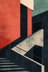 Striking abstract architecture urban setting digital art modern design angled perspective creative expression
