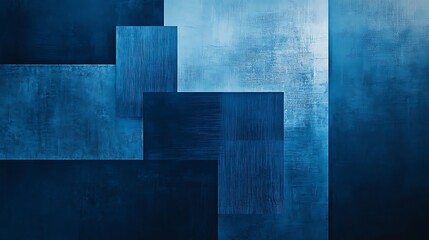 Rich deep blue gradient background featuring a textured grainy effect, accented by sleek geometric shapes for a contemporary and elegant look