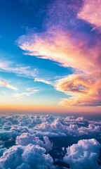 Fototapeta premium phone wallpaper sky clouds sunset sunrise blue cloudscape heaven beauty atmosphere