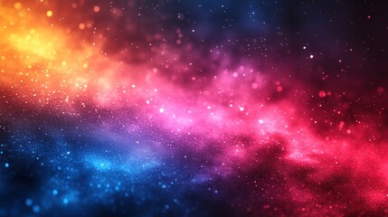 Naklejka premium Vibrant cosmic background with colorful nebula and stars.