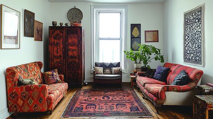 Cozy living room setup home interior design warm environment indoor