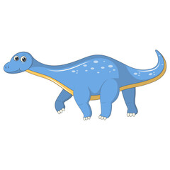 Baby Dinosaur Illustration with Cute Cartoon Design. Isolated on White Background. Vector Character