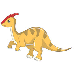 Baby Dinosaur Illustration with Cute Cartoon Design. Isolated on White Background. Vector Character
