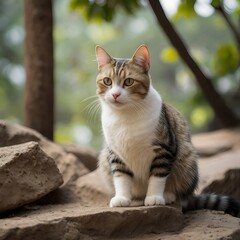 A cuty cat in the garden