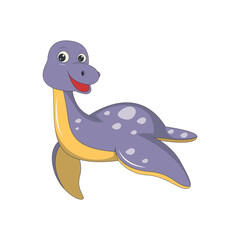 Baby Dinosaur Illustration with Cute Cartoon Design. Isolated on White Background. Vector Character