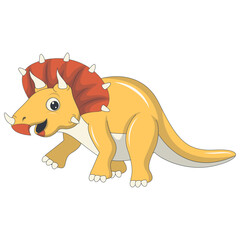 Baby Dinosaur Illustration with Cute Cartoon Design. Isolated on White Background. Vector Character