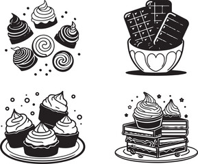  Chocolate day bundle vector silhouette illustration 