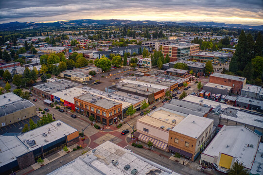 Aerial View of Hillsboro, Oregon during Autumn