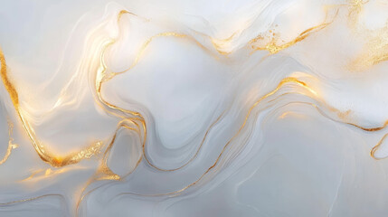 Obraz premium Smooth Marble Surface with Metallic Gold Streaks