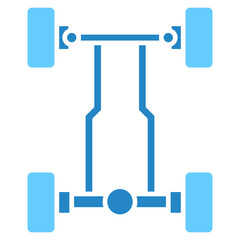Axle dual tone blue color icon. use for modern concept, print, UI, UX kit, web and app development. Vector EPS 10, related to car service, auto garage, car spare part.