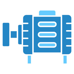 Alternator dual tone blue color icon. use for modern concept, print, UI, UX kit, web and app development. Vector EPS 10, related to car service, auto garage, car spare part.