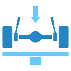 Axle dual tone blue color icon. use for modern concept, print, UI, UX kit, web and app development. Vector EPS 10, related to car service, auto garage, car spare part.