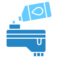 Oil Pan dual tone blue color icon. use for modern concept, print, UI, UX kit, web and app development. Vector EPS 10, related to car service, auto garage, car spare part.