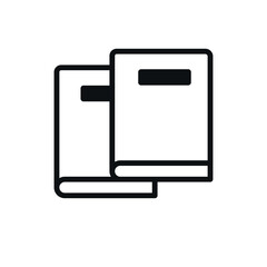 Closed book icon on white background