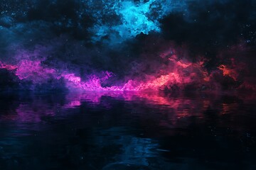 Abstract glowing waveforms moving across a dark digital background 