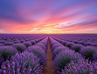 lavender field at sunset