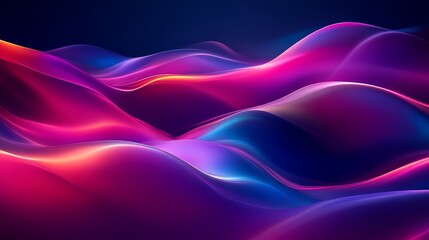 Fototapeta premium A vibrant, abstract wave of colorful gradients showcasing smooth curves and flowing patterns against a dark background.