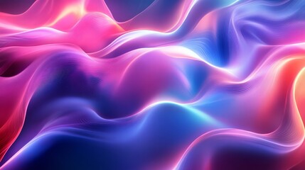 Obraz premium A vibrant abstract image showcasing flowing waves of pink, purple, and blue, exuding a sense of motion and depth.