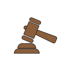 An icon of auction law in modern design style, ready to use vector