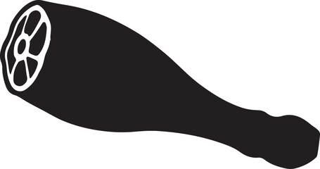leg of lamb icon silhouette design vector art illustration