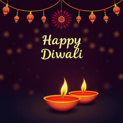 Happy Diwali illustration. Pattern for banners, covers, greeting cards, for printing on wall decorations.
