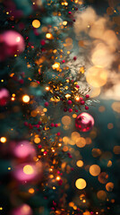 festive fireworks, festive magazine cover, stream of consciousness dreamscape, diffuse gradient of red + gold + green, soft focus effect, minimalist style, vintage film texture
