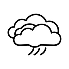 Simple cloud icon outline line art style