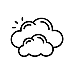 Simple cloud icon outline line art style