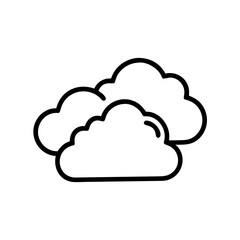 Simple cloud icon outline line art style