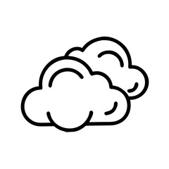 Simple cloud icon outline line art style