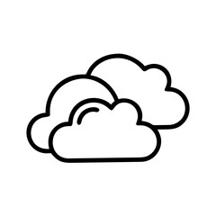 Simple cloud icon outline line art style