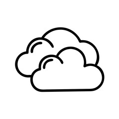 Simple cloud icon outline line art style