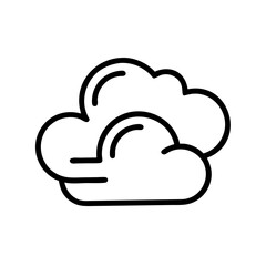 Simple cloud icon outline line art style