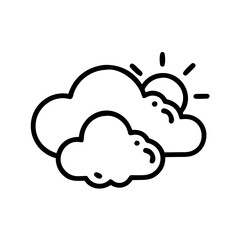 Simple cloud icon outline line art style