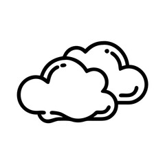 Fototapeta premium Simple cloud icon outline line art style