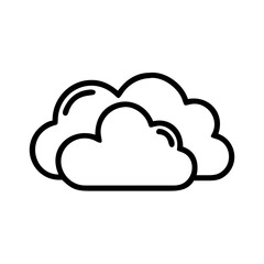 Simple cloud icon outline line art style