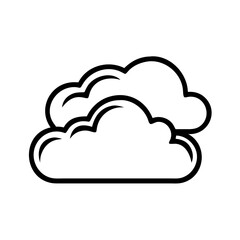 Simple cloud icon outline line art style