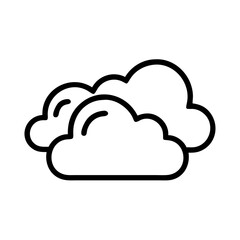 Simple cloud icon outline line art style