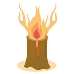 Wooden Bonfire in Cartoon Design. Vector Illustration