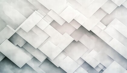 Obraz premium Abstract Geometric Pattern Overlapping White and Grey Rectangles Modern Design Background