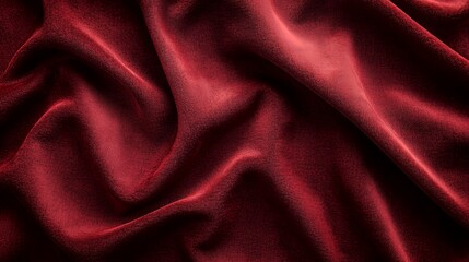 Fototapeta premium Dark Red Velvet Fabric Draped Softly Luxurious Texture