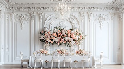 Elegant wedding reception decor luxurious venue floral arrangement