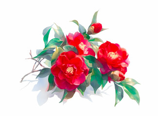 赤い椿の花