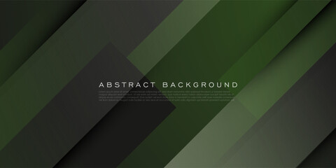 Obraz premium Abstract dark green background overlap design with lines and shadow shapes. Dark green background with simple pattern design. Eps10 vector